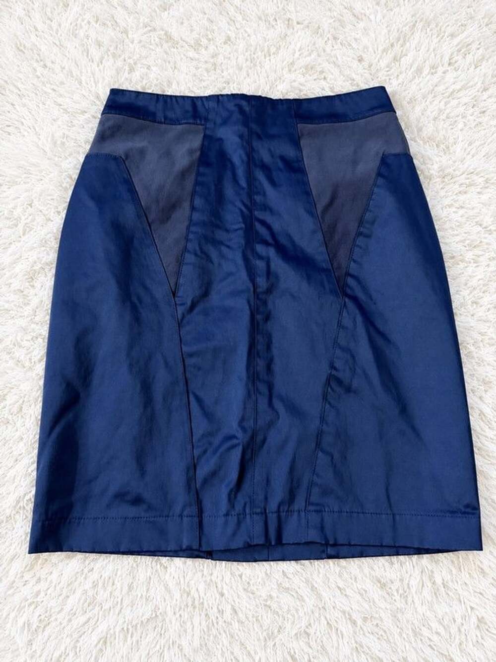 Urban Outfitters Silence + Noise Navy Satin Pencil Skirt Size 2